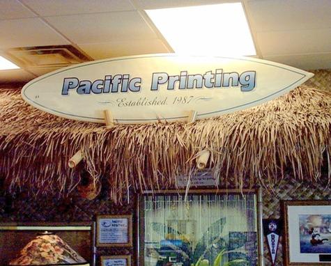 Pacific Printing Surfboard with airbrush graphic
