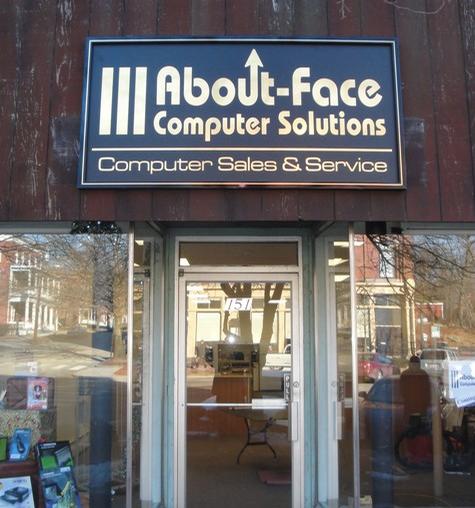 About-Face Computer-all aluminum framed wall sign