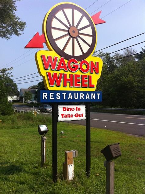 Wagon Wheel Restaurant- dimensional aluminum and PVC panel sign