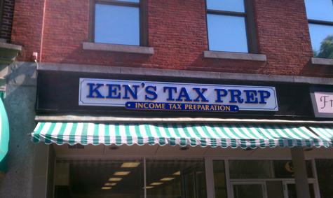 Ken’s Tax Prep Formed Acrylic Lettering- Greenfield MA