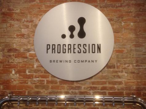Progression Brewery-Brushed aluminum graphic