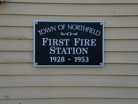 Town of Northfield Fire Station Cast plaque